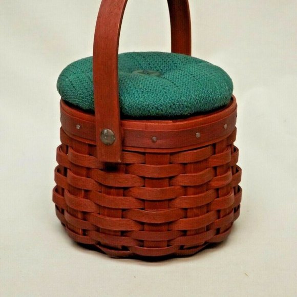 Longaberger 2004 Prototype Hostess Appreciation Basket with Green Cloth Lid - Picture 7 of 13